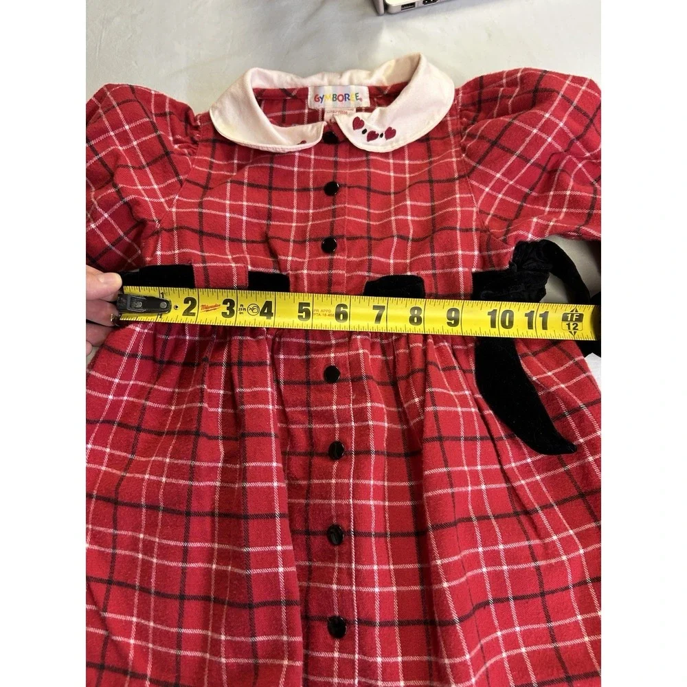 Vintage Gymboree Rainbow Tag Red Plaid Dress size Small